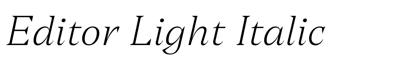 Editor Light Italic